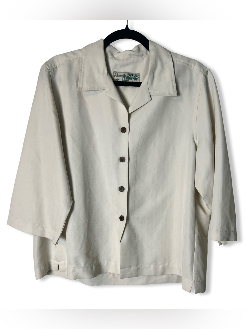 Havana Jack’s Cafe Women’s‎ Cream Rayon Polyester Blend Button-Up Shirt Sz. XL